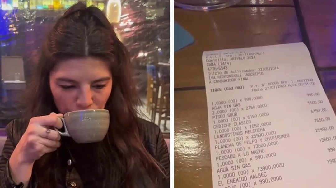 Su novio la invitó a comer a Palermo Hollywood y pidieron dos platos, vino y café: la cuenta fue una fortuna