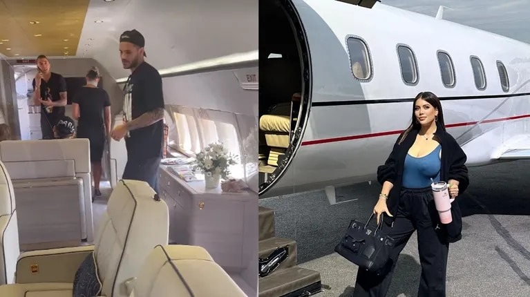 Wanda Nara mostró cómo es por dentro el jet privado de Mauro Icardi: cama gigante y baño dorado