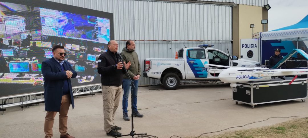 Sergio Berni presentó drones para la policía rural