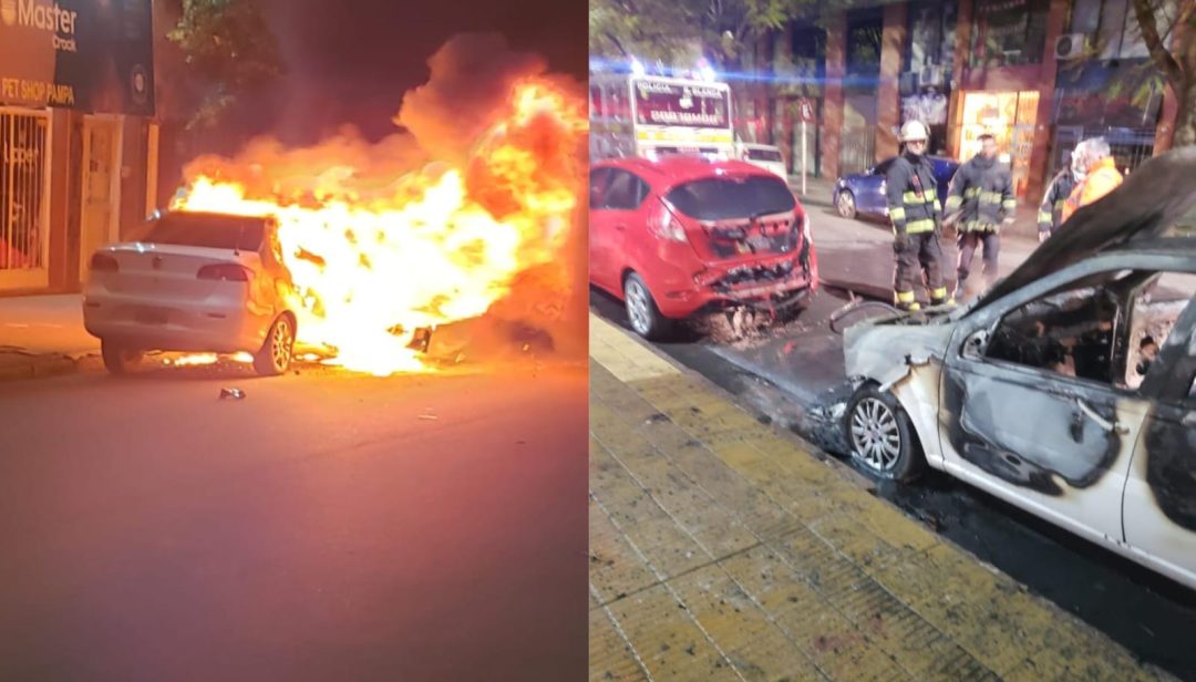 Un taxi se incendió en pleno centro de la ciudad