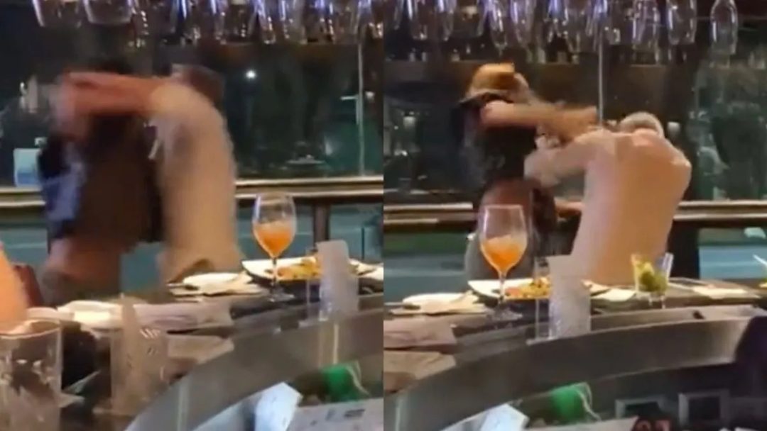 Le contaron que su ex estaba con otra y fue a golpearlo al restaurante en medio de una escena escandalosa