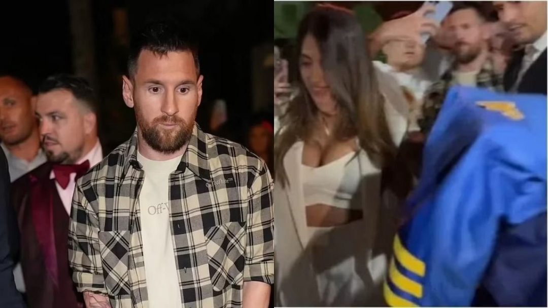 Lionel Messi hizo un llamativo gesto con las manos cuando le acercaron una camiseta de Boca en Miami