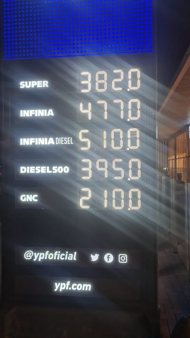 Aumentó el combustible
