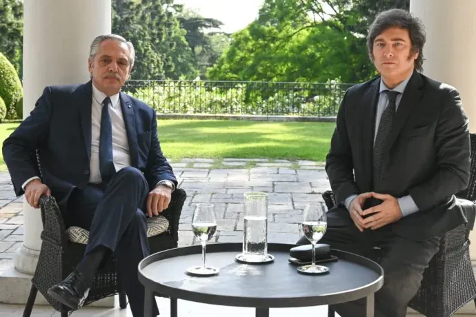 Alberto Fernández se reunió con Javier Milei en la Quinta de Olivos. 