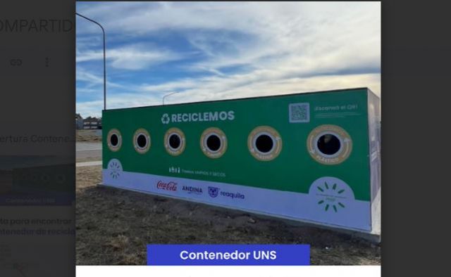 Habrá un contenedor de reciclaje permanente en la UNS
