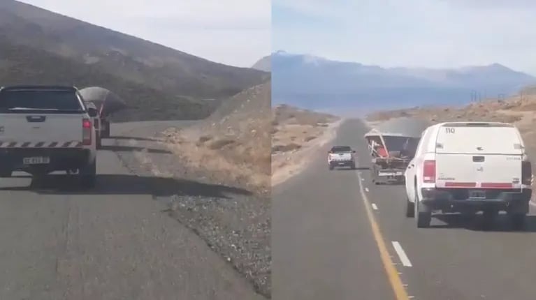 Dos hombres grabaron el momento en el que se cruzaron con un “ovni” en una ruta de Neuquén