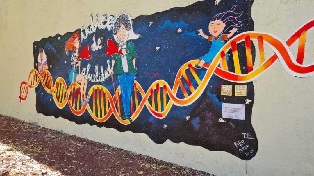 “Índice de abuelidad”: fue inagurado un mural en el Centro Cultural de la UNS