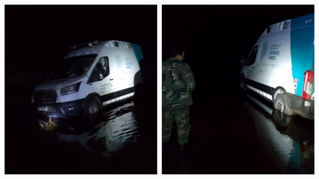 Insólito robo en Daireaux: se llevó una ambulancia, huyó y quedó atrapado en el barro