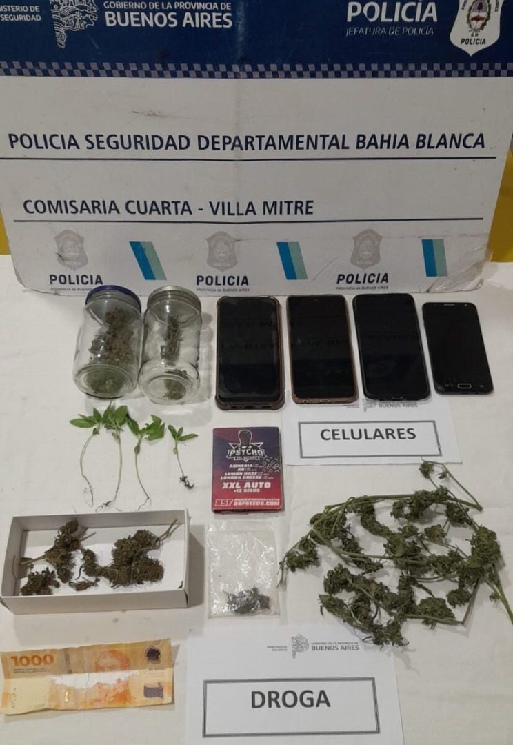 Dos hermanos fueron detenidos por tener marihuana para la venta en Bahía Blanca