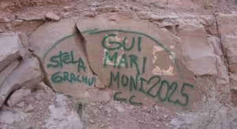 Los turistas que hicieron graffitis en un dique de Mendoza pagaron una multa de más de $2 millones
