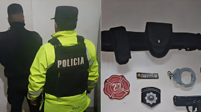 Se hacía pasar por policía y lo detuvieron en un control: tenía uniforme, esposas y una réplica de arma