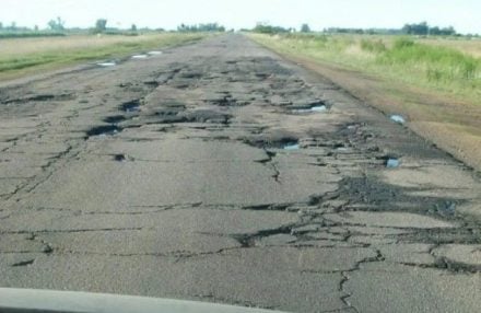 ruta 3 pozo mal estado