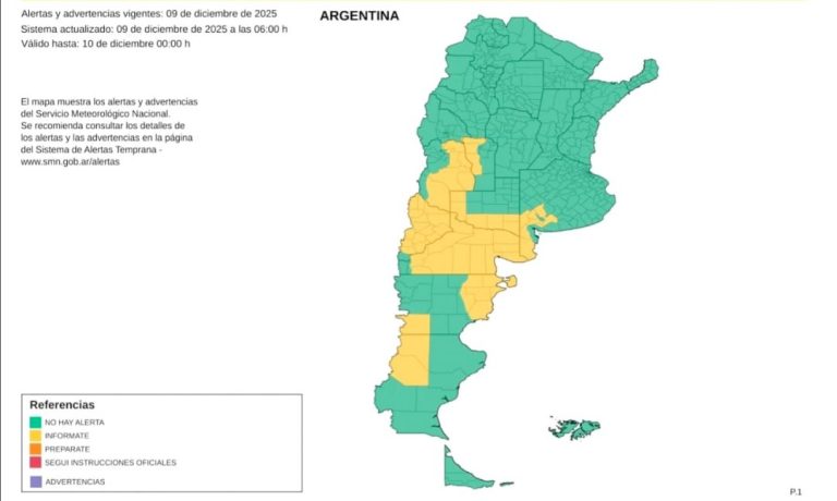 Alerta amarilla en el sudoeste: qué se espera para las próximas horas
