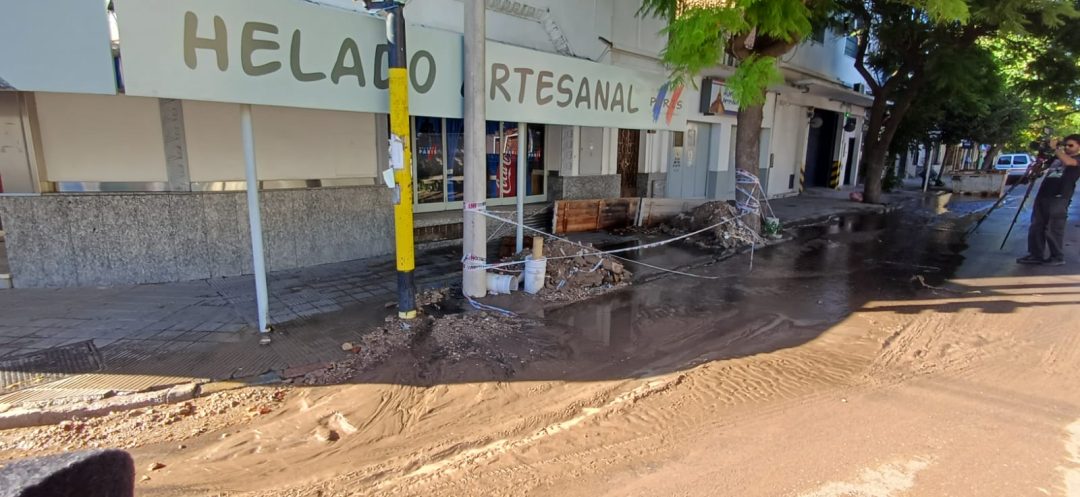“Reventó todo el agua para arriba y entró al local”, denunció la dueña de Heladería París