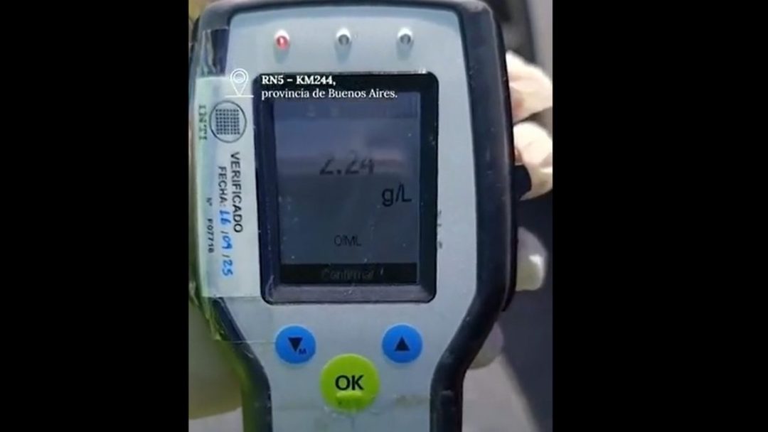 Alcoholemia Extrema: Un test superó el límite en nuestra ciudad