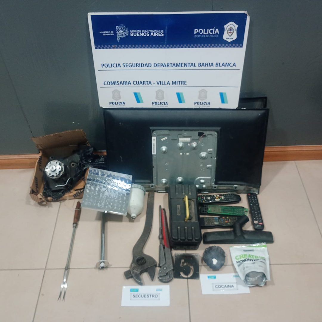 Allanamiento: recuperaron elementos robados y secuestraron cocaína