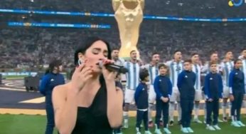 Los hinchas argentinos piden en las redes sociales que Lali vuelva a cantar el himno en la final