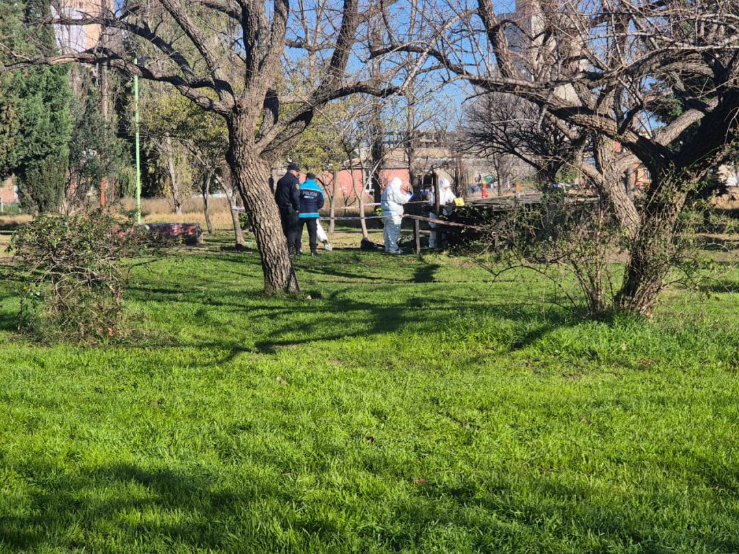 Apareció un hombre muerto de un disparo en la Plaza del Algarrobo
