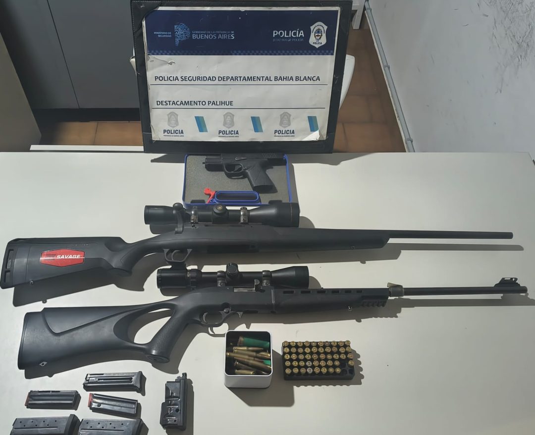 Investigaban un robo en Palihue y secuestraron un arsenal de armas en un allanamiento