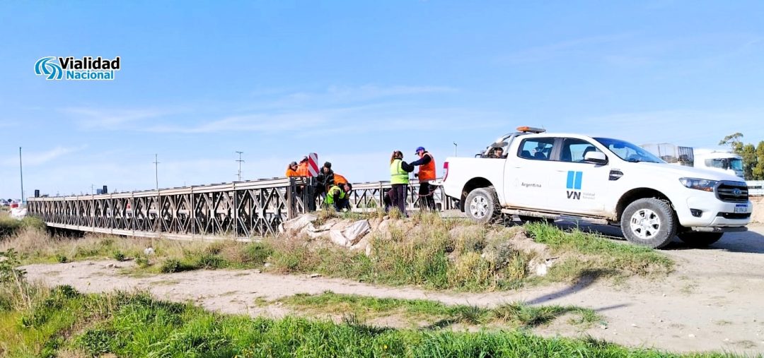 Comenzaron los trabajos de mantenimiento en el puente Bailey de la Ruta 3